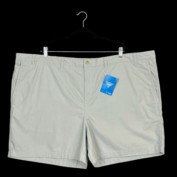 Columbia Men's Flat Front Shorts Size 52-54 x 6 Gray Performance Fishing Gear - Picture 1 of 8